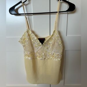 Vintage Butter Yellow Lace Camisole
